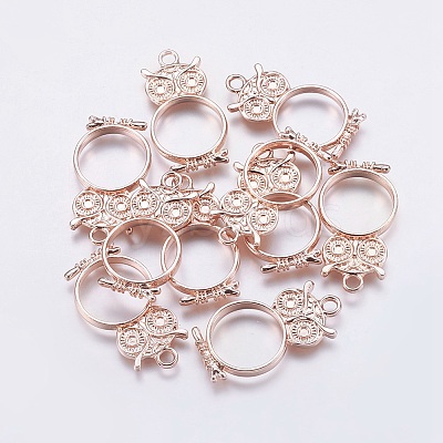 Alloy Open Back Bezel Pendants PALLOY-P163-09RG-1