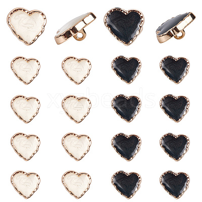 20Pcs 2 Colors Alloy Enamel Metal Buttons FIND-GF0008-18-1