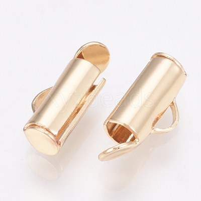 Brass Slide On End Clasp Tubes KK-Q747-11C-KC-1