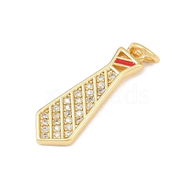 Brass Micro Pave Clear Cubic Zirconia Pendants KK-P339-21G-03-1