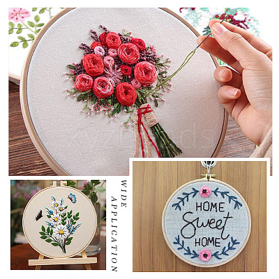 Plastic Imitation Bamboo Cross Stitch Embroidery Hoops TOOL-TADJ0001-03D-1