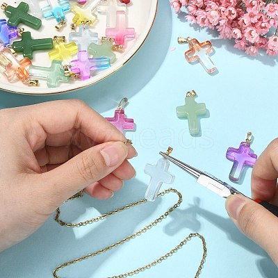 30Pcs 15 Colors Handmade Lampwork Pendants LAMP-CJ0001-50-1