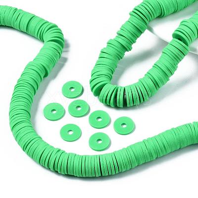 Flat Round Handmade Polymer Clay Beads CLAY-R067-12mm-08-1