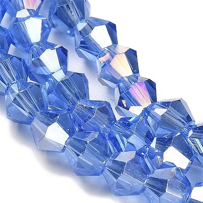 Transparent Electroplate Glass Beads Strands GLAA-F029-3mm-A07-1
