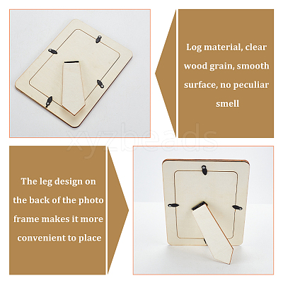 Wood Photo Frame Stands DIY-WH0196-15-1