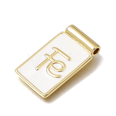 Brass with White Enamel Pendants KK-CBA8E93-04C-1