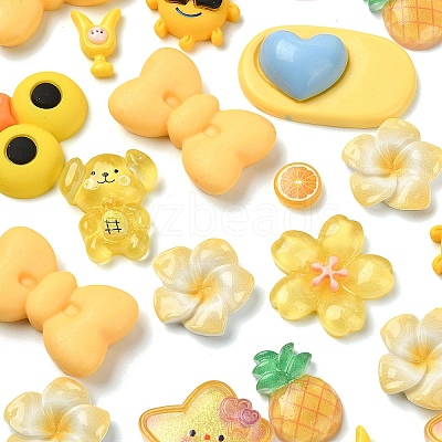90Pcs 15 Styles Opaque & Transparent Resin Cabochons CRES-YW0002-85-1