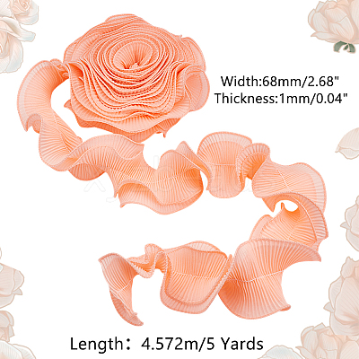 Chiffon Organza Pleated Lace Trim DIY-WH0892-01B-1