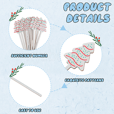 14Pcs Wooden Cake Toppers Decorations DIY-CN0005-56B-1