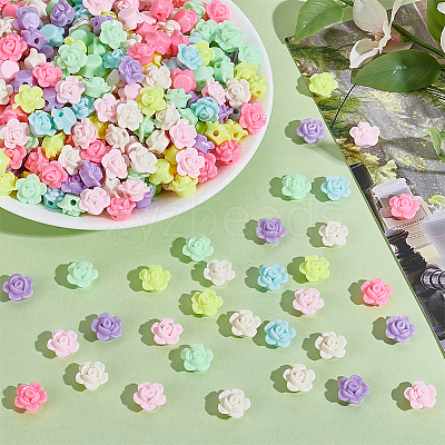 400Pcs Opaque Acrylic Beads MACR-ME0001-10-1