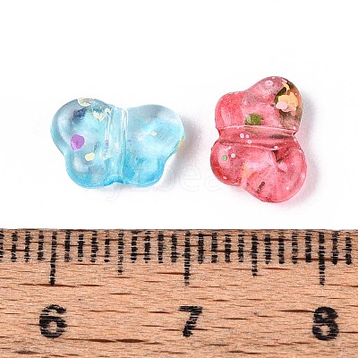 Spray Painted Transparent Acrylic Beads OACR-N149-01-1