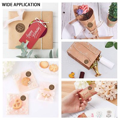 Self-Adhesive Kraft Paper Gift Tag Stickers DIY-G013-A20-1
