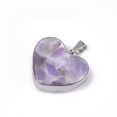 Natural Amethyst Pendants STAS-T043-01H-1