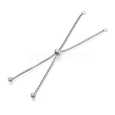 201 Stainless Steel Box Chain Slider Bracelet Making STAS-N120-01P-1