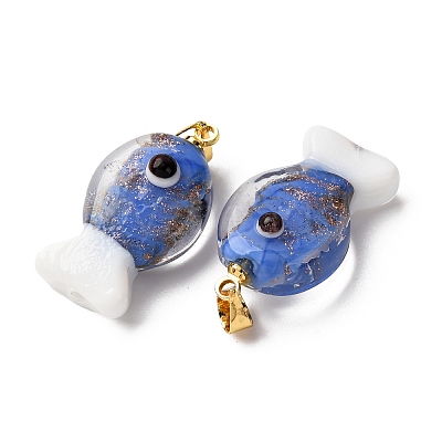 Handmade Lampwork Pendants LAMP-A007-01G-04-01-1