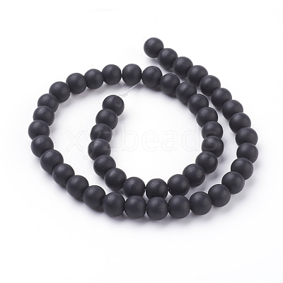 Synthetic Black Stone Beads Strands X-G508-1-1