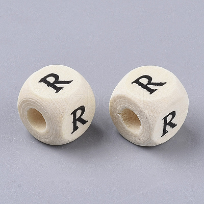 Printed Natural Wood Beads LS-X-WOOD-T026-001R-1