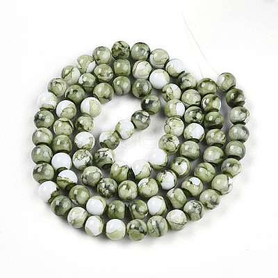 Baking Paint Glass Beads Strands X-DGLA-N003-10mm-C06-1