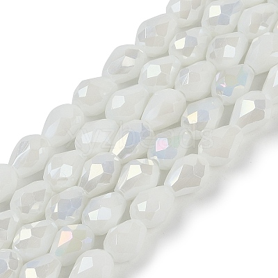 Opaque Solid Color Electroplate Glass Beads Strands EGLA-N013-P4mm-B02-1