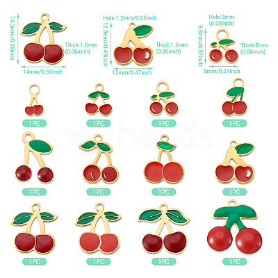 12Pcs 12 Styles 304 Stainless Steel Enamel Charms STAS-TA0003-33-1