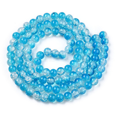 Transparent Crackle Baking Paint Glass Beads Strands DGLA-T003-01B-05-1