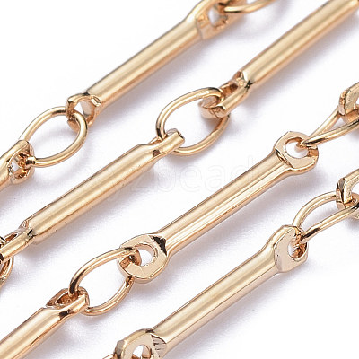 Real Gold Plated Brass Bar Link Chains CHC-R126-13G-1