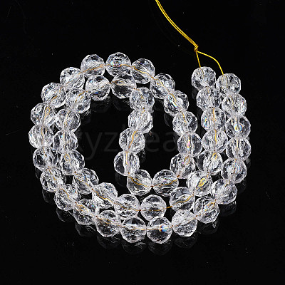 Transparent Crackle Glass Beads Strands X-GLAA-N051-02-1