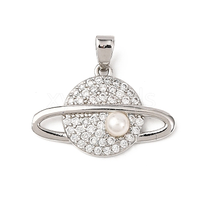 Brass Micro Pave Cubic Zirconia Pendants KK-F917-05B-P-1