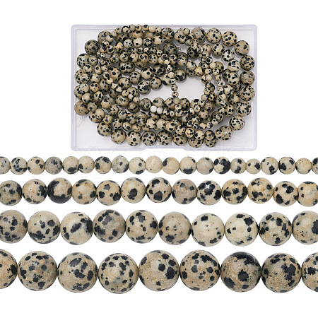 Yilisi 4 Strands 4 Style Natural Dalmatian Jasper Beads Strands G-YS0001-06-1