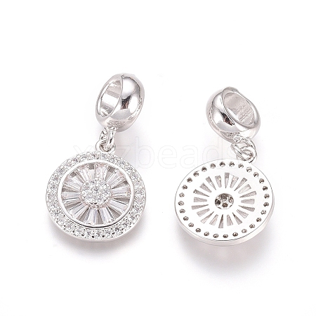 Brass Micro Pave Cubic Zirconia European Dangle Charms LS-ZIRC-E163-19P-1