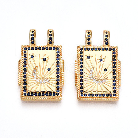 Brass Micro Pave Cubic Zirconia Pendants KK-U055-06A-01-1