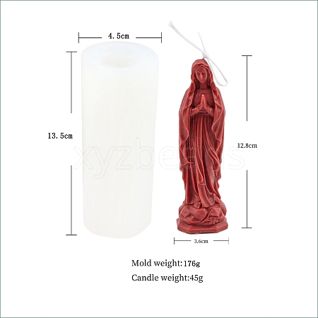 Virgin Mary DIY Silicone Statue Candle Molds PW-WG93857-01-1