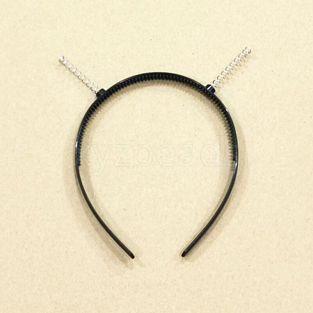 Plastic Hair Bands Findings with Springs OHAR-PW0003-192B-1