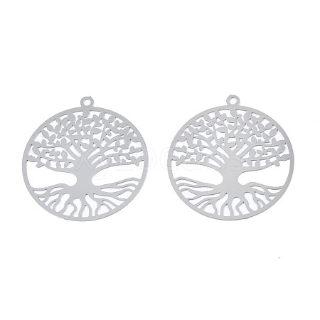 Non-Tarnish 201 Stainless Steel Filigree Pendants X-STAS-S118-049-1