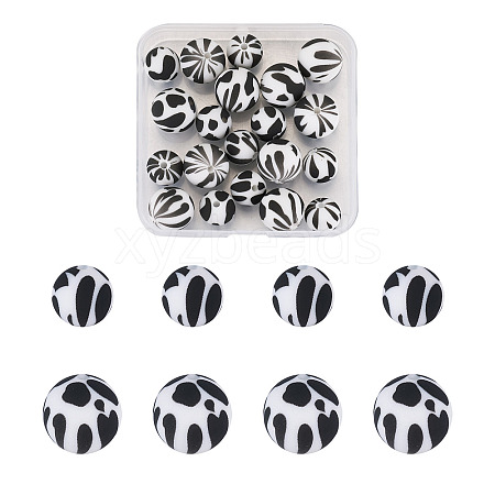 20Pcs 2 Colors Silicone Beads SIL-TA0001-07A-1