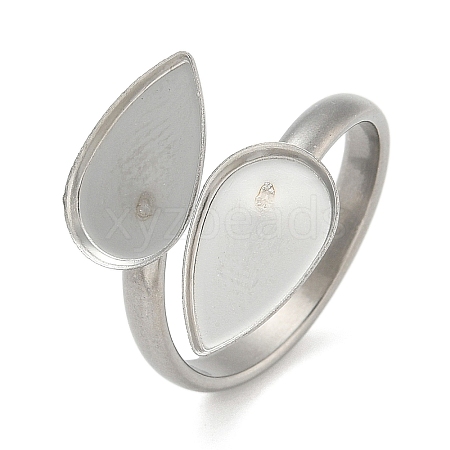304 Stainless Steel Cuff Rings Components LS-X-STAS-K279-02E-P-1