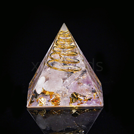 Orgonite Pyramid Resin Display Decorations X-G-PW0005-05O-1