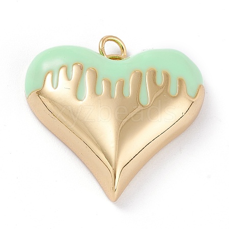 Brass Enamel Pendants KK-P201-24G-D-1