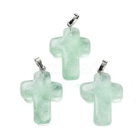 Natural Green Fluorite Pendants G-A231-02G-1