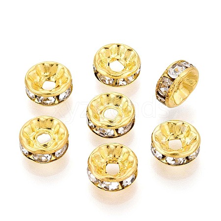 Brass Grade A Crystal Rhinestone Beads RB-A003-8MM-G-1