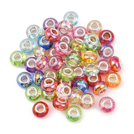 50Pcs UV Plating Resin European Beads RESI-YW0005-81-1