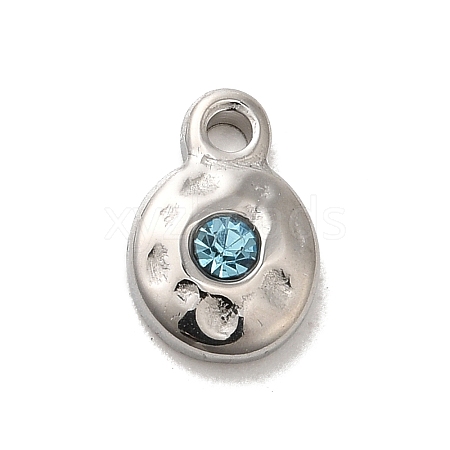 304 Stainless Steel Glass Pendants STAS-B074-02P-04-1