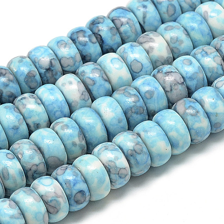 Synthetic Ocean White Jade Beads Strands G-S257-5x10mm-02-1
