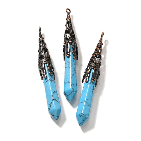 Synthetic Turquoise Pointed Big Pendants G-P560-02R-03-1