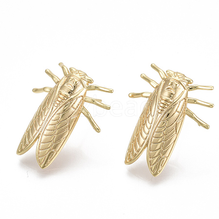 Brass Earring Findings KK-S356-052G-NF-1