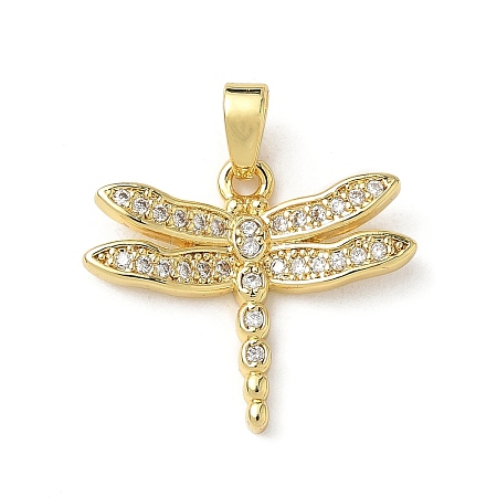 Brass Micro Pave Cubic Zirconia Pendants KK-I371-24G-1