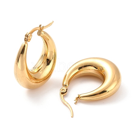 PVD Vacuum Plating 304 Stainless Steel Chunky Hoop Earrings for Women X-EJEW-F280-06B-G-1