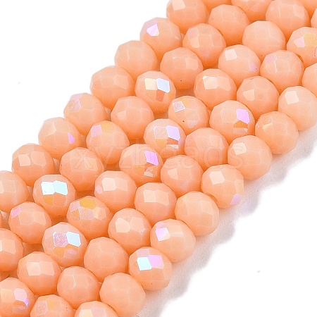 Electroplate Opaque Solid Color Glass Beads Strands EGLA-A044-P4mm-L33-1