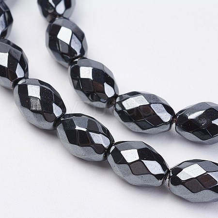 Non-magnetic Synthetic Hematite Beads Strands G-F396-13-6x9mm-1