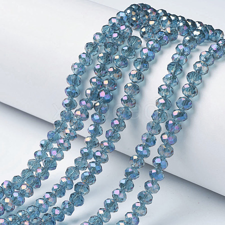 Electroplate Transparent Glass Beads Strands EGLA-A034-T2mm-G10-1